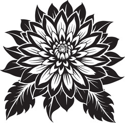 black and white flower silhouette illustration