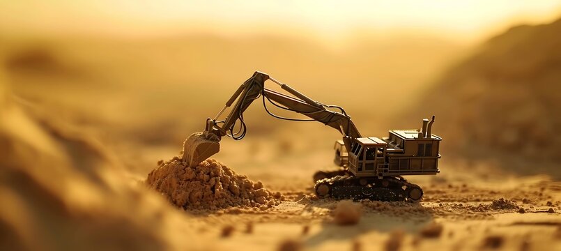 An ultrawide construction website banner highlighting a dragline excavator with space reserved for text or logo.