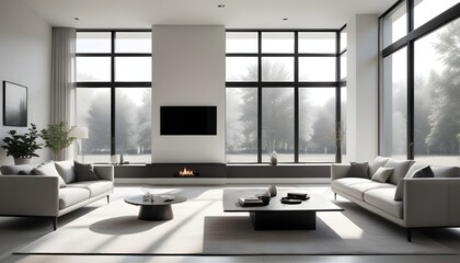 white and gold theme modern interior
