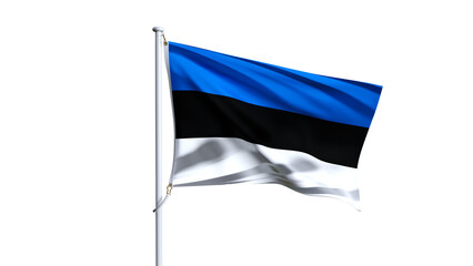 Waving flag of estonia isolated on transparent background.