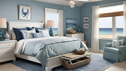 living room with bed