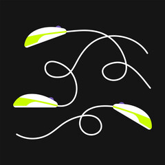 Vector illustration of computer mouses on black background