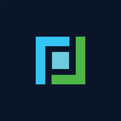 letter L and box logo vector