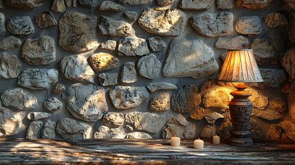 A detailed close-up of a table lamp positioned on wall