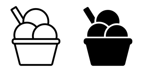 ofvs611 OutlineFilledVectorSign ofvs - ice cream in paper cup vector icon . icecream sign . isolated transparent . black outline filled version . AI 10 / EPS 10 . g11954