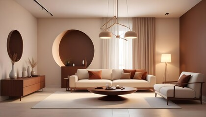 white and gold theme modern interior