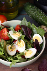 salad with vegetables and herbs healthy eating