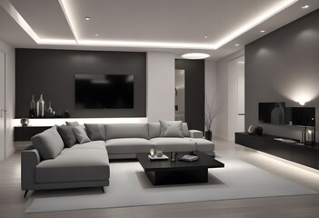 white and gold theme modern interior