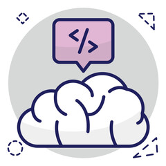 Creative design icon of cloud coding 