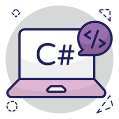 Obraz premium Conceptual flat design icon of system coding 