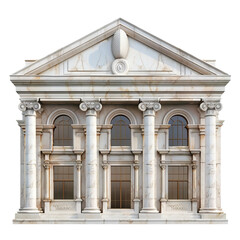 Naklejka premium A classic marble building with a grand facade, adorned with columns and arches, stands as a symbol of architectural grandeur.