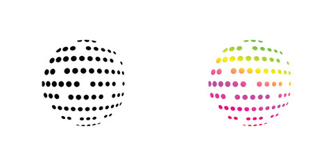 Creative doted logo design with modern style , doted halftone , premium vector