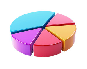 Obraz premium A colorful pie chart divided into five sections.