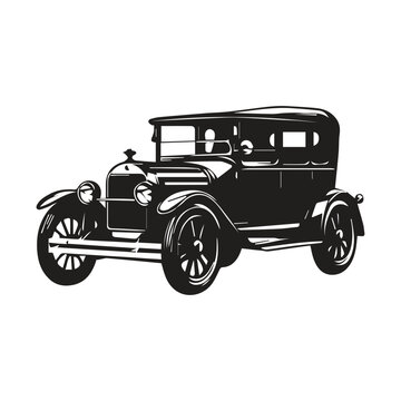 vintage car vector silhouette design