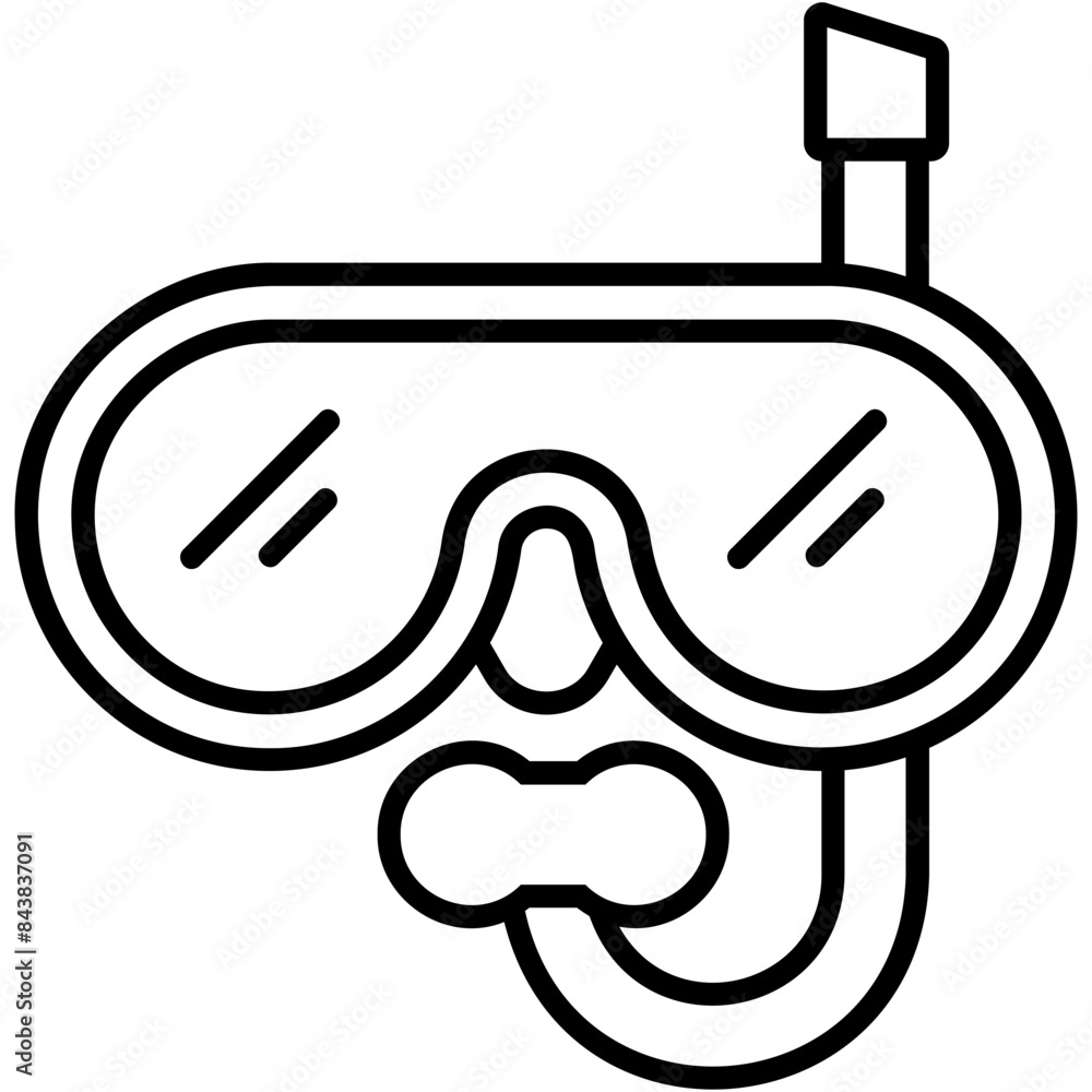 Wall mural snorkling icon