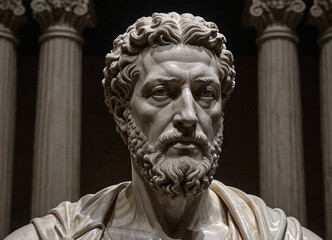 Unraveling the Mysteries of the Past. The Marble Sculpture of Marcus Aurelius and His Stoic Philosophy. Generative AI