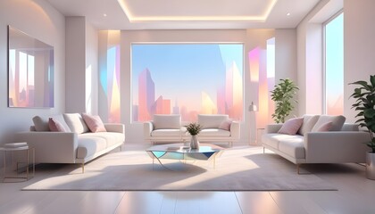 Fototapeta premium white and gold theme modern interior