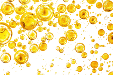Radiant Glow: Golden Serum Bubbles