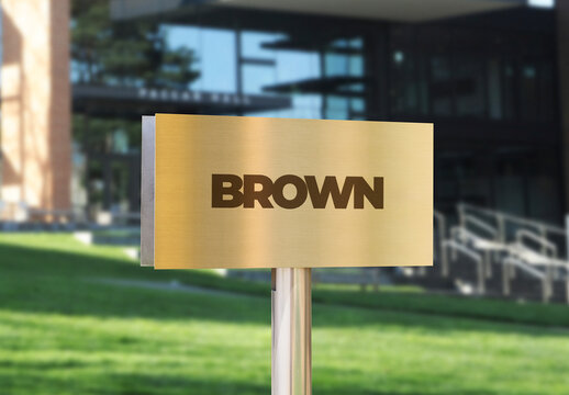 Logo Mockup Template Style Effect Wall Badge Sign Signboard Metal Text Brand Logotype Identity