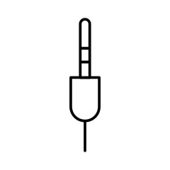 Jack Cable Icon for Audio Connections, Sound Systems, and Electronic Devices Illustrations