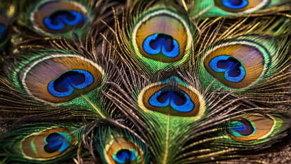 Obraz premium Beautiful peacock feathers background elegance