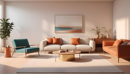 white and gold theme modern interior