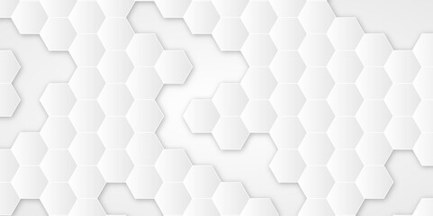 White Hexagonal Background. Luxury White Pattern. Vector Illustration. 3D Futuristic abstract honeycomb mosaic white background. geometric mesh cell texture. modern futuristic wallpaper.
