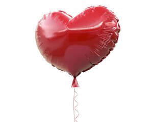 A red heart shaped balloon isolated on a black background.  Perfect for Valentine's Day, love, romance, and celebration themes.