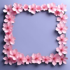 Obraz premium Delicate Cherry Blossom Frame for Card Designs