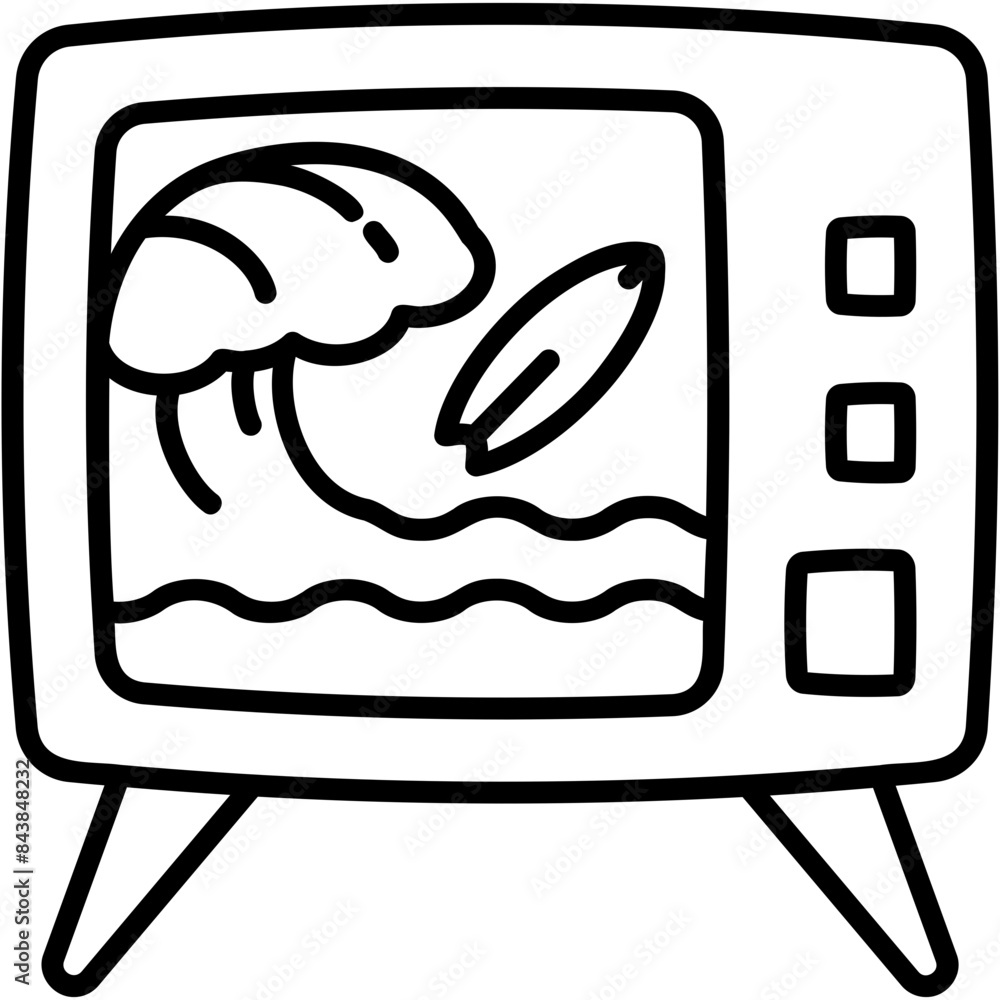 Wall mural surfing streaming icon