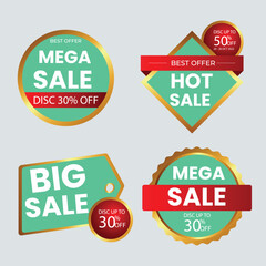 Sale tags collection. Special offer, big sale, discount, best price, mega sale banner set.