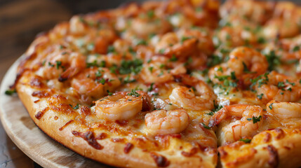 close up of pizza shrimp 
