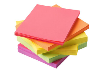 A stack of colorful sticky notes isolated on a black background.