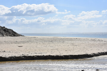 seaside in Brittany and view of the open sea