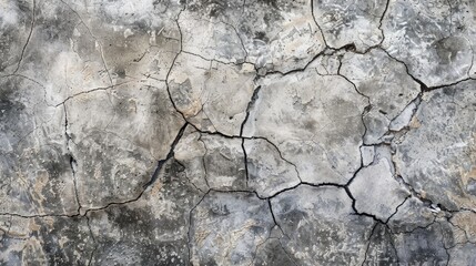 Obraz premium Abstract cracked concrete floor surface textured damaged cement floor seen from above