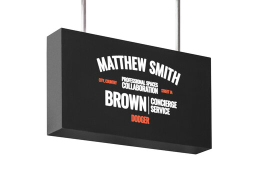 Logo Mockup Template Style Effect Wall Badge Sign Signboard Metal Text Brand Logotype Identity