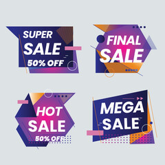 Sale tags collection. Special offer, big sale, discount, best price, mega sale banner set.