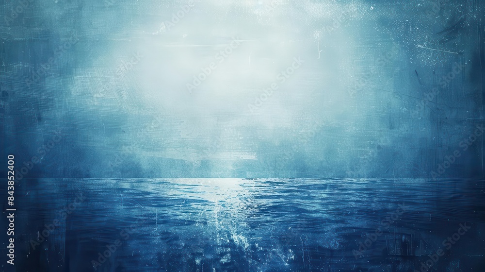 Poster luminous blue sea and sky gradient grungy textured abstract background empty space abstract photo