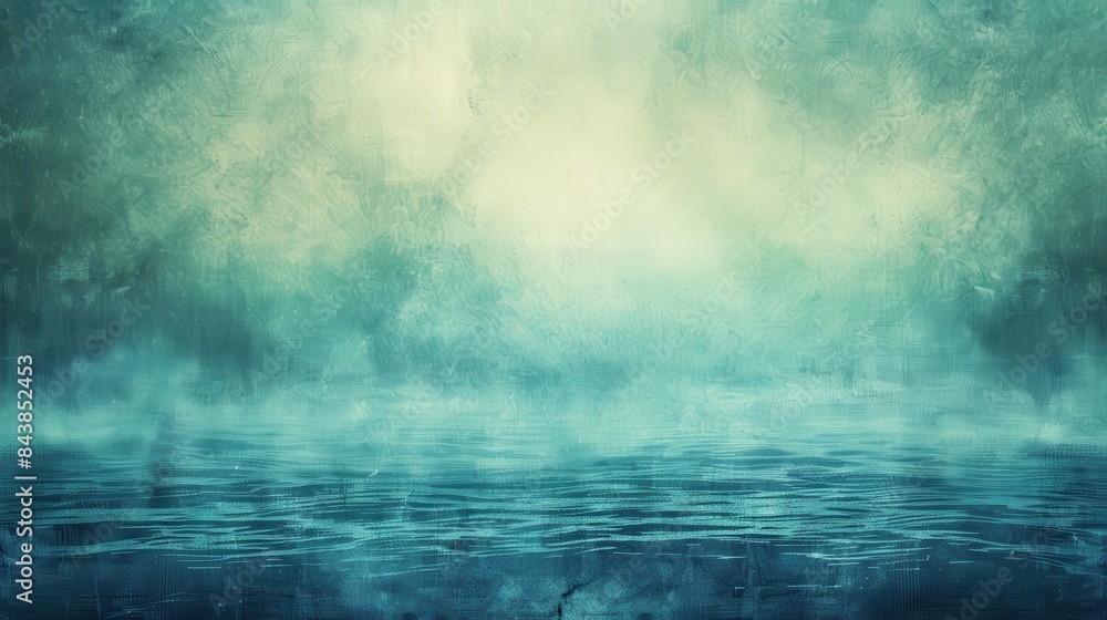 Poster luminous blue sea and sky gradient grungy textured abstract background empty space abstract photo