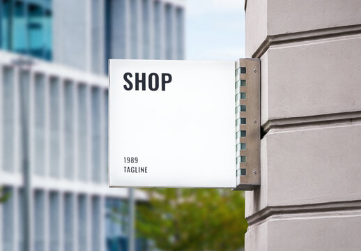 Logo Mockup Template Style Effect Wall Badge Sign Signboard Metal Text Brand Logotype Identity