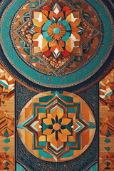 Generative AI A unique boho minimalist artwork featuring a simple yet rich blend of natural elements, geometric motifs, and tranquil color palette, A distinctive boho minimalist piece, Cool Boho Arts.