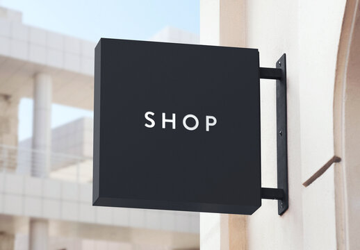 Logo Mockup Template Style Effect Wall Badge Sign Signboard Metal Text Brand Logotype Identity