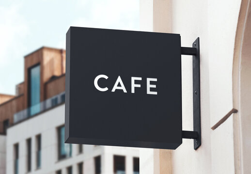 Logo Mockup Template Style Effect Wall Badge Sign Signboard Metal Text Brand Logotype Identity
