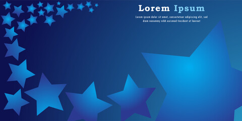 Blue stars background, star background, colorful gradient background for design as banner, ads, and presentation concept