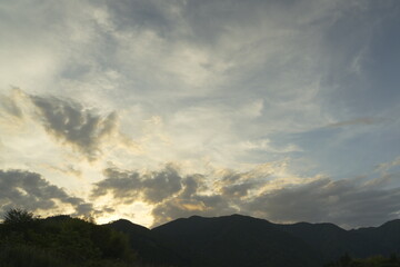 夕暮れ時の空に心が癒される。