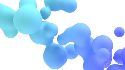 fluid metaball blue satisfying 3d illustration background, abstract motion graphics. can be used to represent concept of soft, bubbles or creative template
