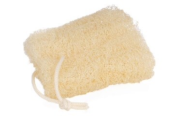 Loofah Sponge with Drawstring, Isolated.