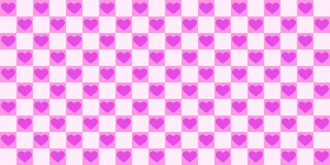 Hearts are depicted in a vector illustration. Seamless Abstract Pattern