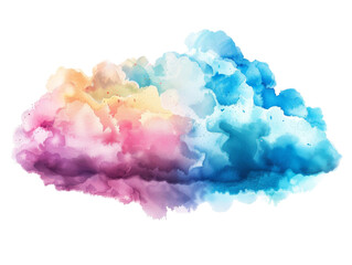 Fototapeta premium Abstract cloud with vibrant colors in a dreamy, watercolor-like style. Perfect for design projects or as a background.