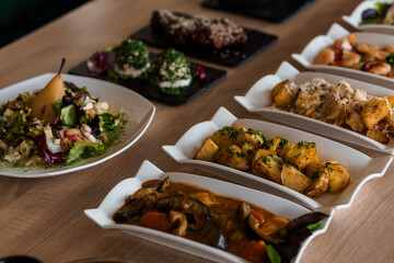 Stewed meat with vegetables and mushrooms